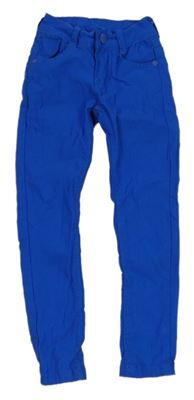 Modré skinny nohavice