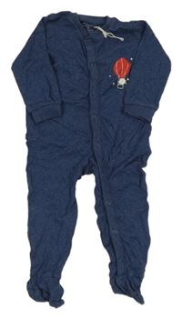 Tmavomodrý melírovaný overal s balónem so psem Lupilu