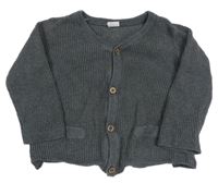 Tmavošedý propínací svetr H&M