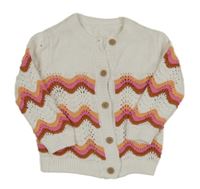 Smetanovo-farebný perforovaný vzorovaný prepínaci sveter Nutmeg