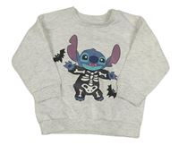 Svetlosivá melírovaná mikina so Stitchem Primark