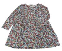 Tmavomodro-farebné kvetované bavlnené šaty H&M