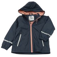 Tmavomodrá nepromokavá lehce zateplená bunda s mrakem a kapucňou Lupilu