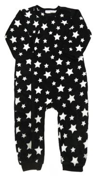 Černý fleecový overal s hvězdami Ergee