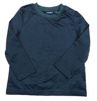 Tmavozeleno-tmavomodré pruhované športové tričko Lupilu