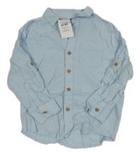 Nové - Světlemodrá lněná košile Little Kids