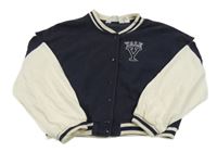 Tmavomodro-svetlobéžová baseballová mikina s písmenem - Yale H&M