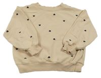 Béžová mikina so srdiečkami H&M