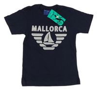 Nové - Tmavomodré tričko s loďkou a nápisem