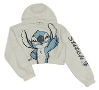 Bílá crop mikina se Stitchem a kapucí Primark