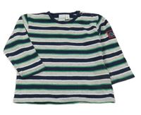 Tmavomodro-sivo-zelené pruhované tričko Bob der Bär