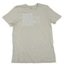 Světlebéžové tričko s logem Jack & Jones