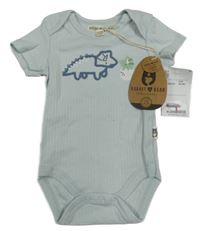 Nové - Světlemodré žebrované body s dinosaury Rabbit+Bear