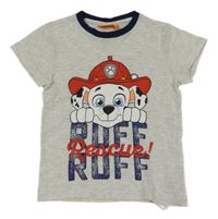 Šedé melírované tričk s Marshallem - Paw Patrol Nickelodeon