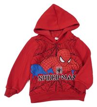 Červená mikina so Spidermanem a kapucňou