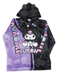 Čierno-fialová mikina s Kuromi a kapucňou