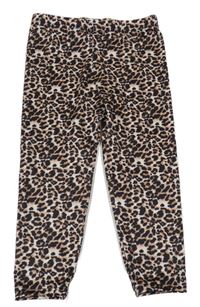 Béžovo-hnedo-čierne legíny s leopardím vzorom Shein
