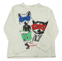 Smotanové pyžamové tričko s vlky v maskách F&F