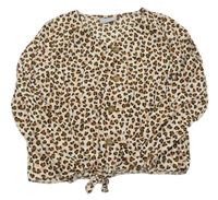 Smetanovo-hnedá blúzka s leopardím vzorom Matalan