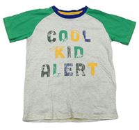 Sivo-zelené tričko s nápismi Mountain Warehouse
