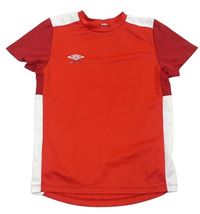 Červeno-bílé sportovní funkční tričko s logem Umbro