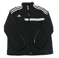Čierno-biela športová funkčná šušťáková bunda s logom Adidas