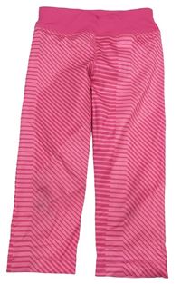 Růžové pruhované sportovní crop legíny Adidas