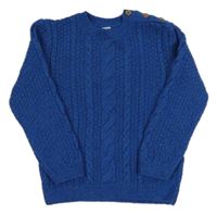 Modrý vzorovaný svetr Tu