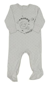 Nové - bílý puntíkatý overal s planetou Matalan