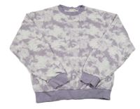 Bielo-fialová batikovaná mikina H&M