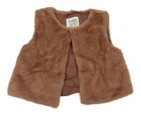 Hnedá kožušinová podšitá vesta C&A