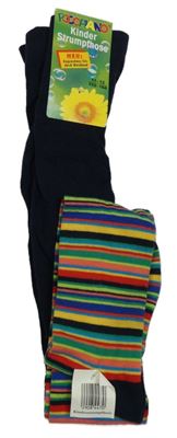 Nové - tmavomodro-barevné pruhované punčocháče Pocopiano