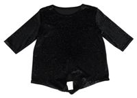 Černé třpytivé sametové triko St. Bernard