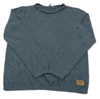 Šedotmavomodrý melírovaný ľahký sveter Yigga