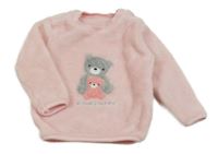 Ružová plyšová mikina s medvěďom Nutmeg