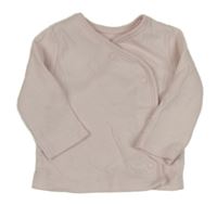 Světlerůžové žebrované propínací triko Matalan