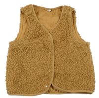 Hnedá huňatá podšitá vesta