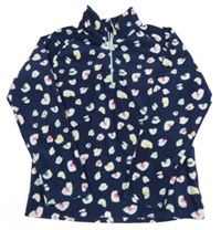 Tmavomodro-farebná vzorovaná fleecová funkčná mikina Mountain Warehouse