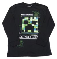 Černé pyžamové triko s Minecraft 