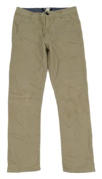 Béžové plátenné skinny nohavice H&M
