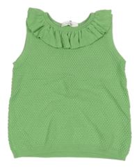 Zelená vzorovaná pletená vesta s volánikom H&M