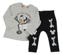 Nové - šedo-černé pyžamo s Mickeym Disney