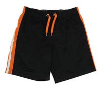 Čierno-oranžové športové kraťasy Tchibo