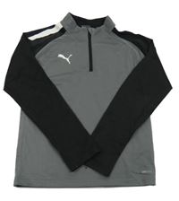 Sivo-čierna športová mikina s logom Puma