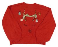 Červený sveter so sobom F&F