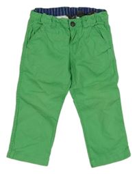 Zelené plátenné nohavice H&M