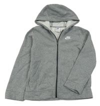 Šedá propínací mikina s logem a kapucí Nike