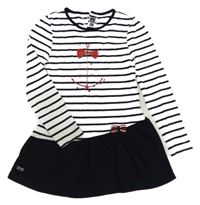 Tmavomodro-bílá pruhovaná tunika s kotvou 