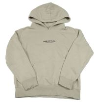 Béžová mikina s nápisom a kapucňou Jack & Jones