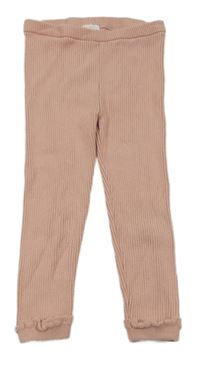 Ružové rebrované úpletové ľahké tepláky George